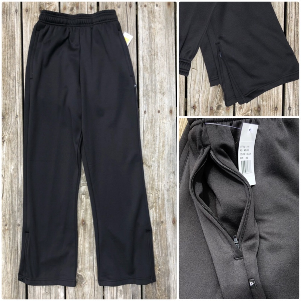 Pennant Black Straight Leg Sweatpants! NEW!